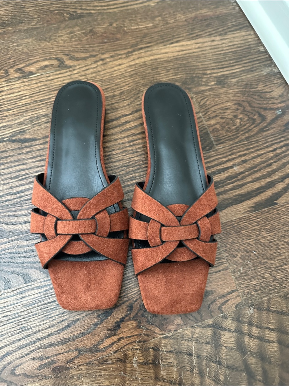 Amazon Women's Burnt Orange Suede Slide Sandals